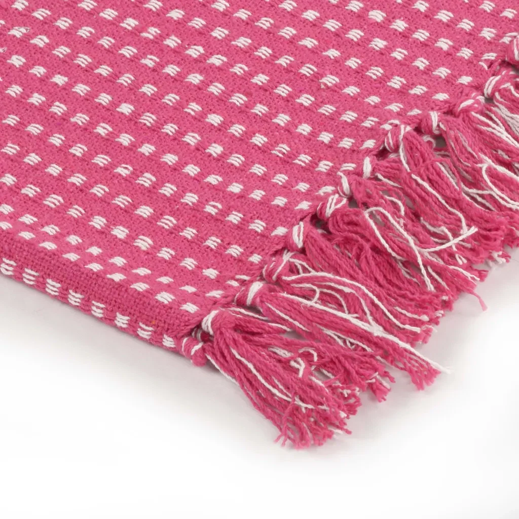 Copriletto in Cotone a Quadri 160x210 cm Rosa 245334 - Image 3