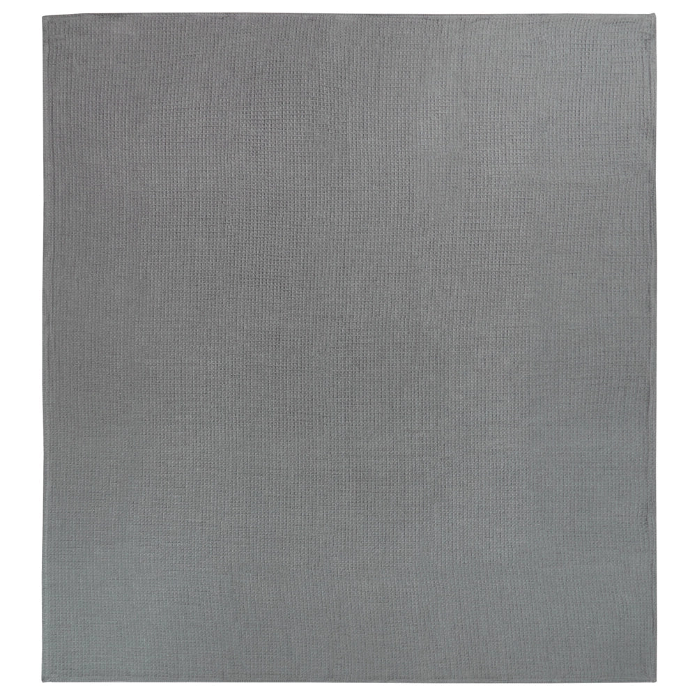 Copriletto in cotone grigio scuro 220 x 240 cm con motivo a tinta unita Decorativo Copriletto Camera da letto - Image 2