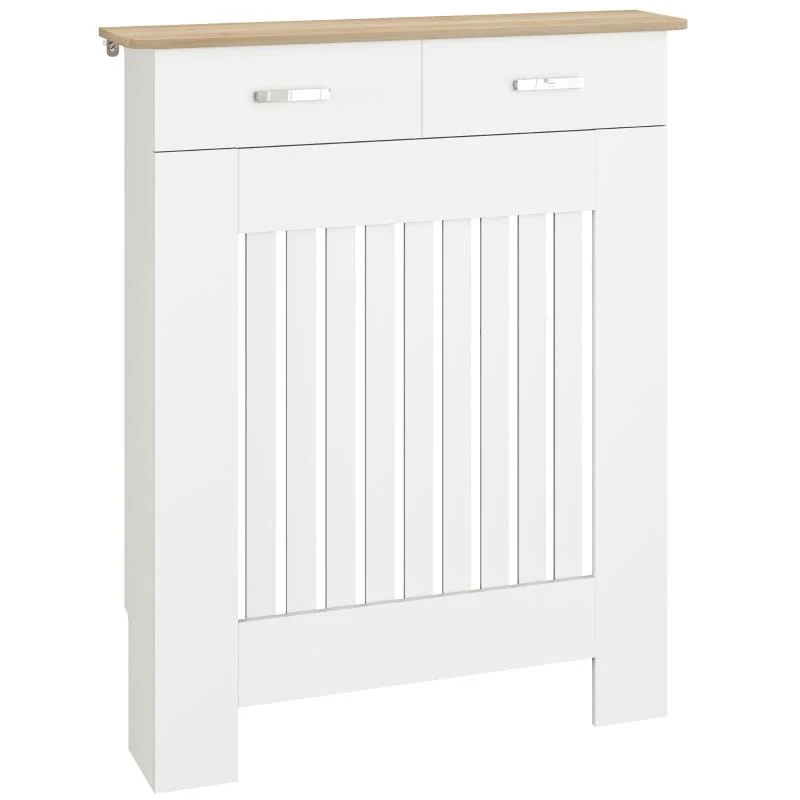 COPRITERMOSIFONE A DOGHE ANTIRIBALTAMENTO CON CASSETTO, IN LEGNO, 78X19X97 CM, BIANCO - Image 5