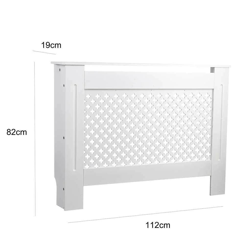Copritermosifone in Legno MDF 112x19x82cm Copertura Radiatore Calorifero Bianco - Image 6