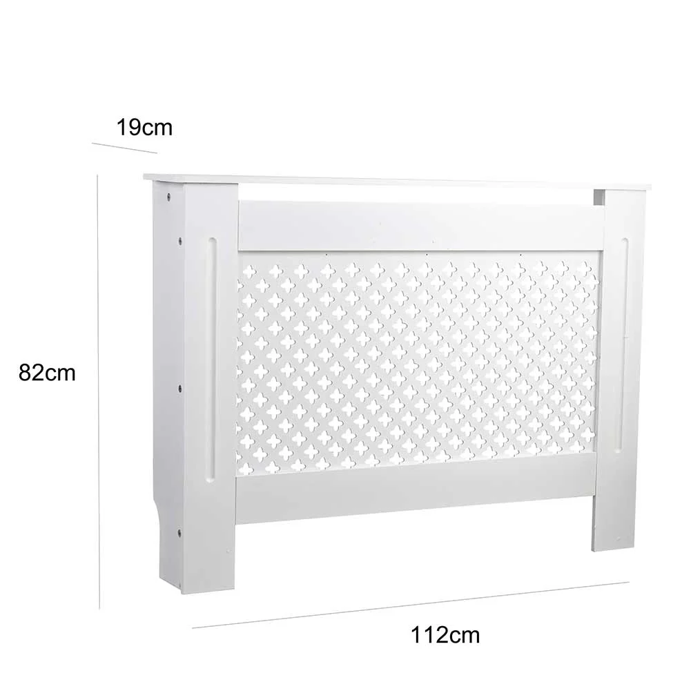 Copritermosifone in Legno MDF 112x19x82cm Copertura Radiatore Calorifero Bianco - Image 8