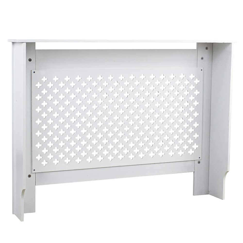 Copritermosifone in Legno MDF 112x19x82cm Copertura Radiatore Calorifero Bianco - Image 9