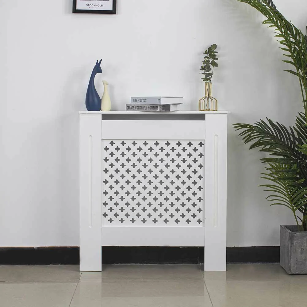 Copritermosifone in Legno MDF 78x19x82cm Copertura Radiatore Calorifero Bianco - Image 2