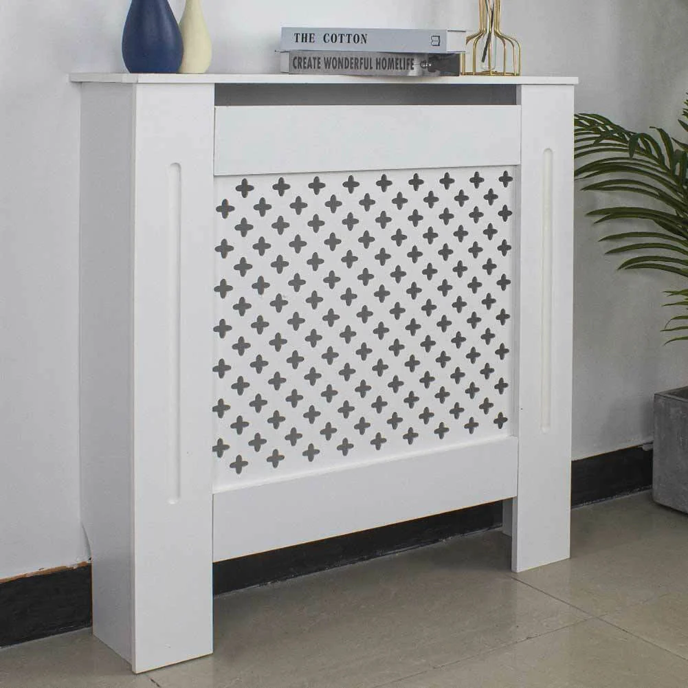 Copritermosifone in Legno MDF 78x19x82cm Copertura Radiatore Calorifero Bianco - Image 3