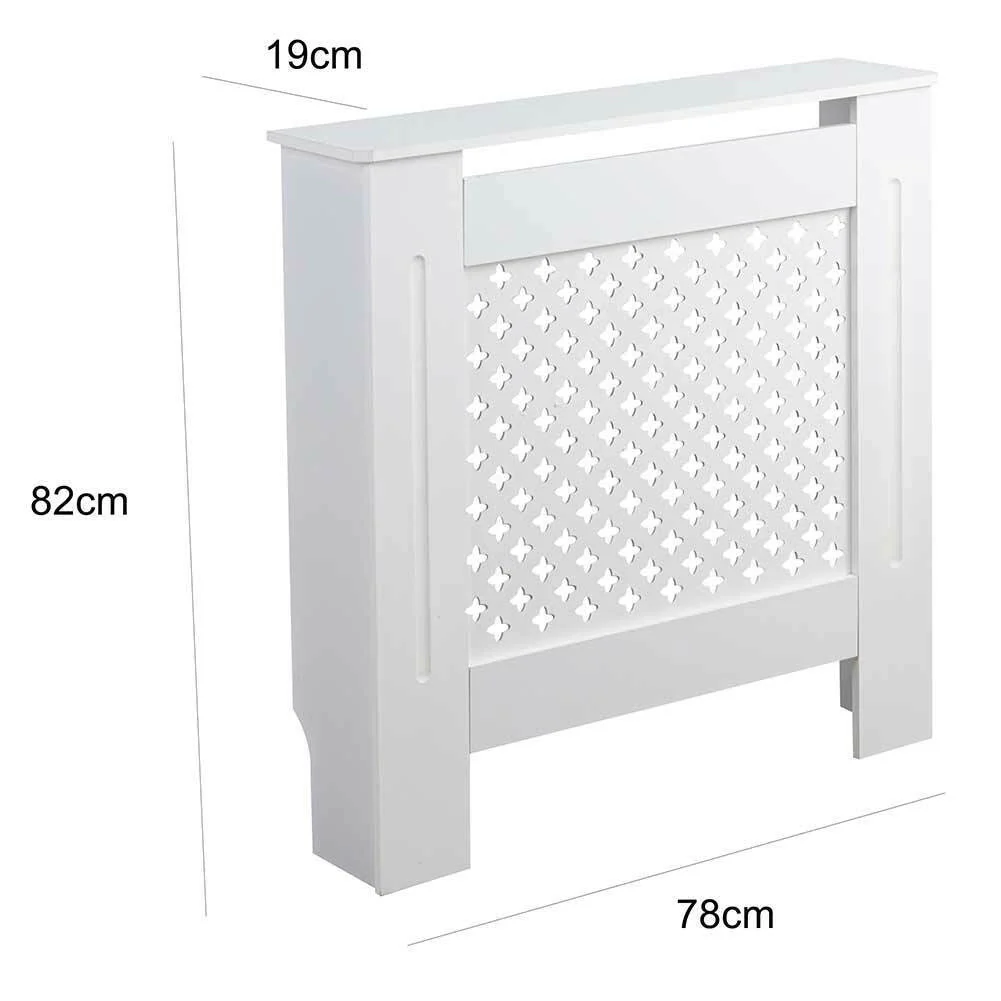 Copritermosifone in Legno MDF 78x19x82cm Copertura Radiatore Calorifero Bianco - Image 4