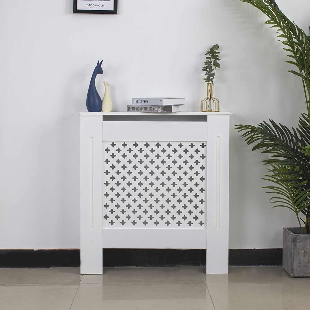 Copritermosifone in Legno MDF 78x19x82cm Copertura Radiatore Calorifero Bianco - Image 8