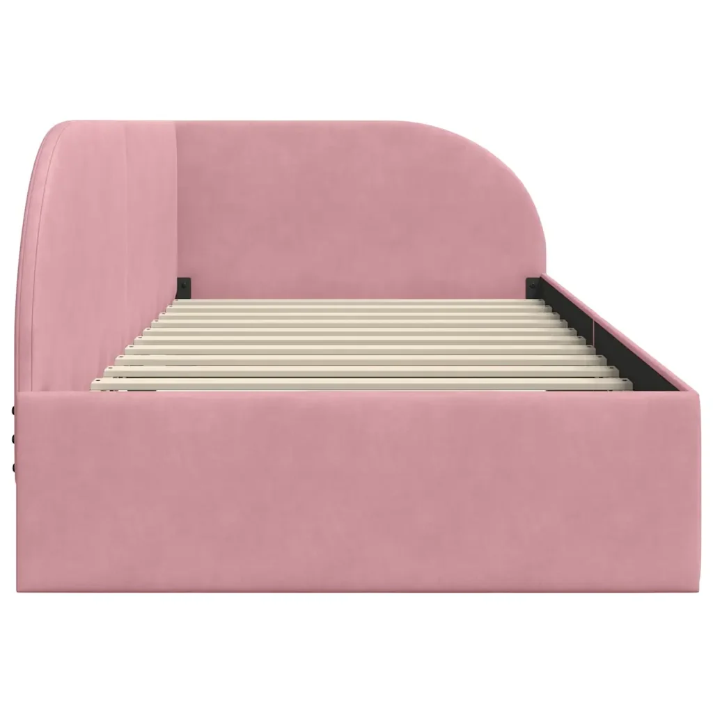 Cornice del letto ad angolo Rosa 90 cm x 200 cm Velluto 42016649 - Image 6