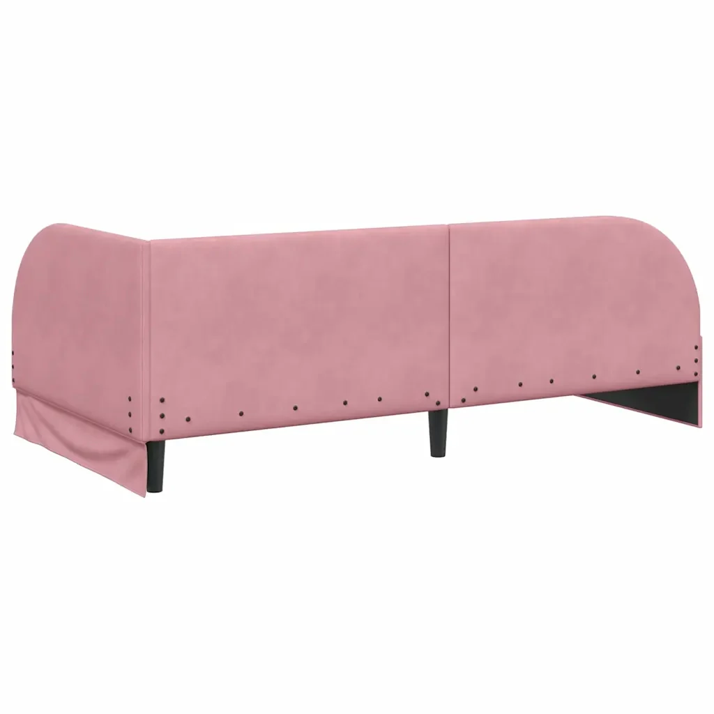 Cornice del letto ad angolo Rosa 90 cm x 200 cm Velluto 42016649 - Image 7