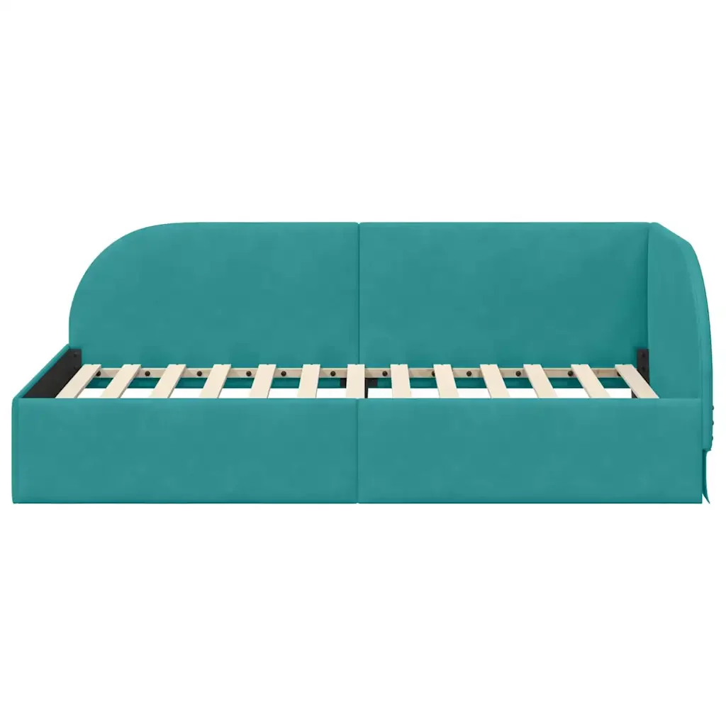 Cornice del letto ad angolo Turchese 90 cm x 200 cm Velluto 42016654 - Image 5