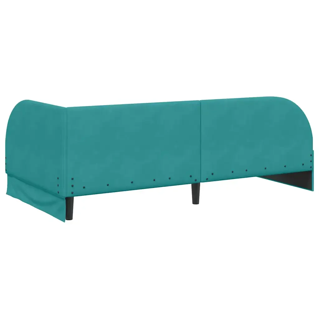 Cornice del letto ad angolo Turchese 90 cm x 200 cm Velluto 42016654 - Image 7