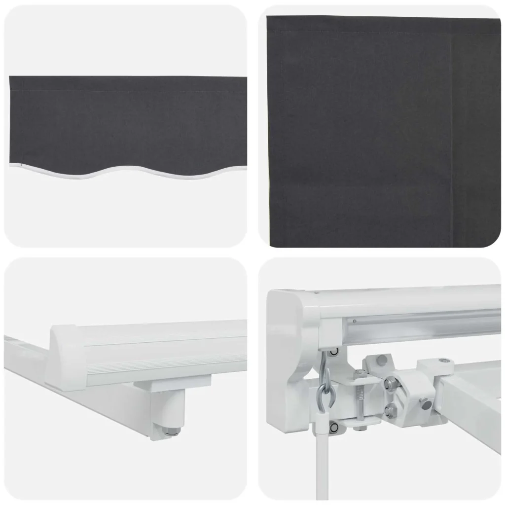 Cornice per Tenda Manuale con LED Bianco e Antracite 3 x 2 m - Image 9