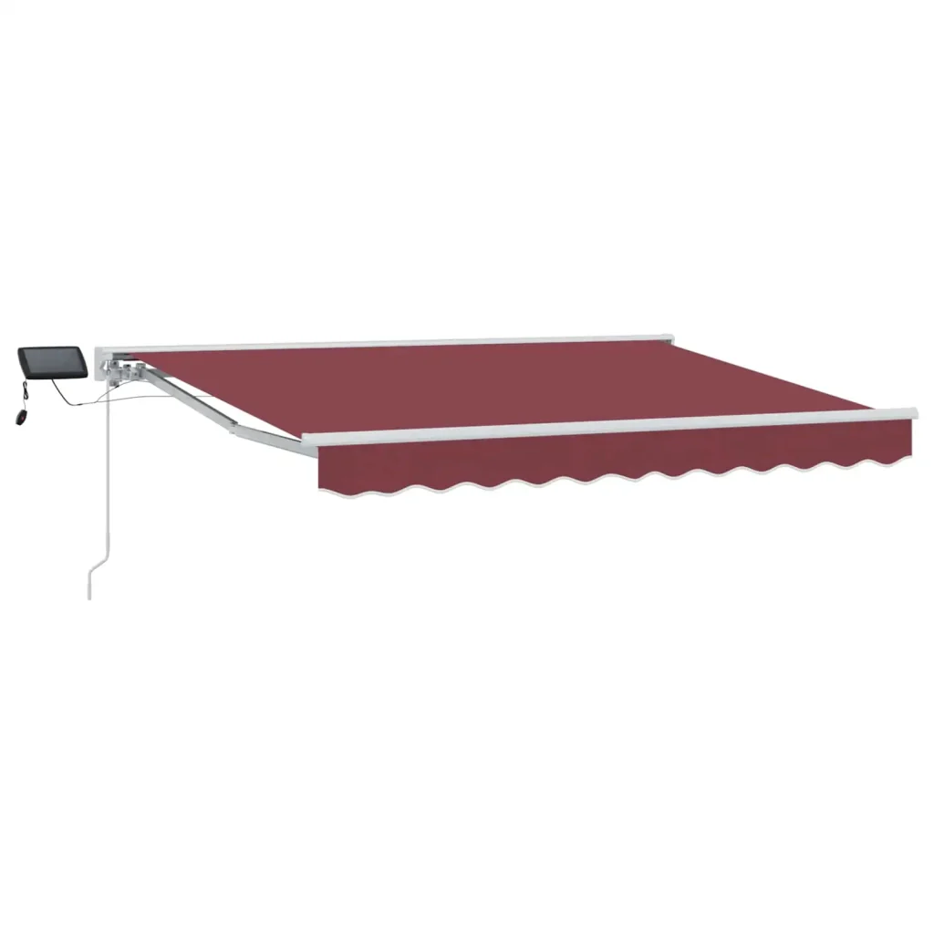 Cornice per Tenda Manuale con LED Borgogna e Bianco 3,5 x 2 m