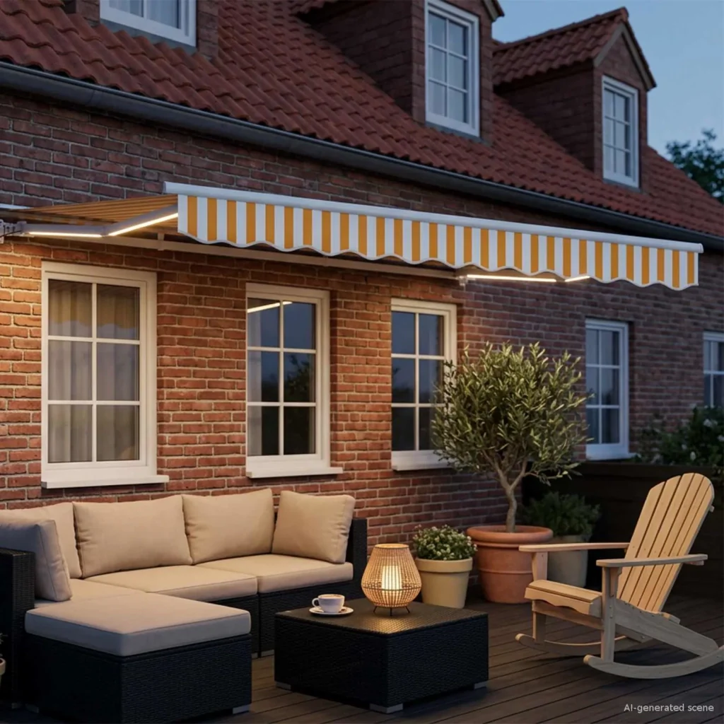 Cornice per Tenda Manuale con LED Giallo e Bianco 3,5 x 2 m - Image 3
