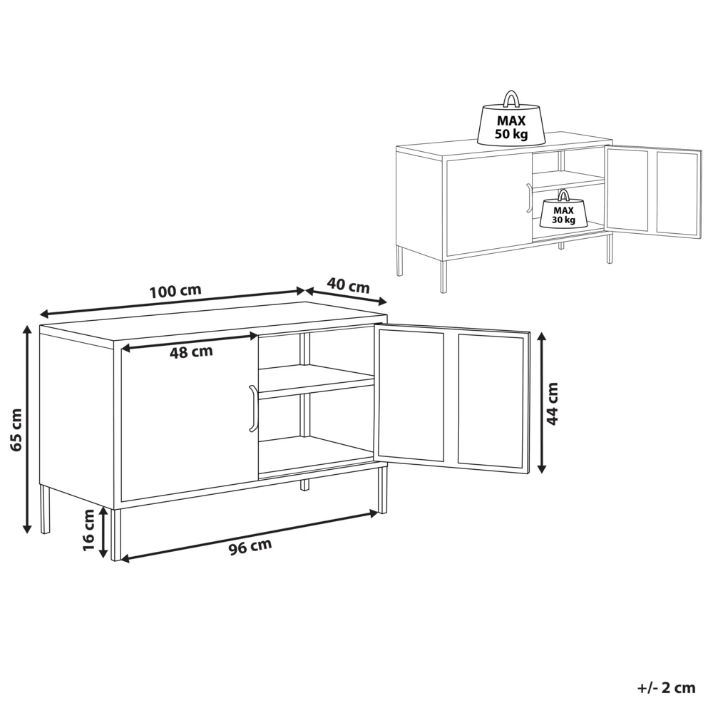 Credenza a 2 ante in acciaio bianco Mobili per ufficio a casa Ripiani per gambe Design industriale - Image 3