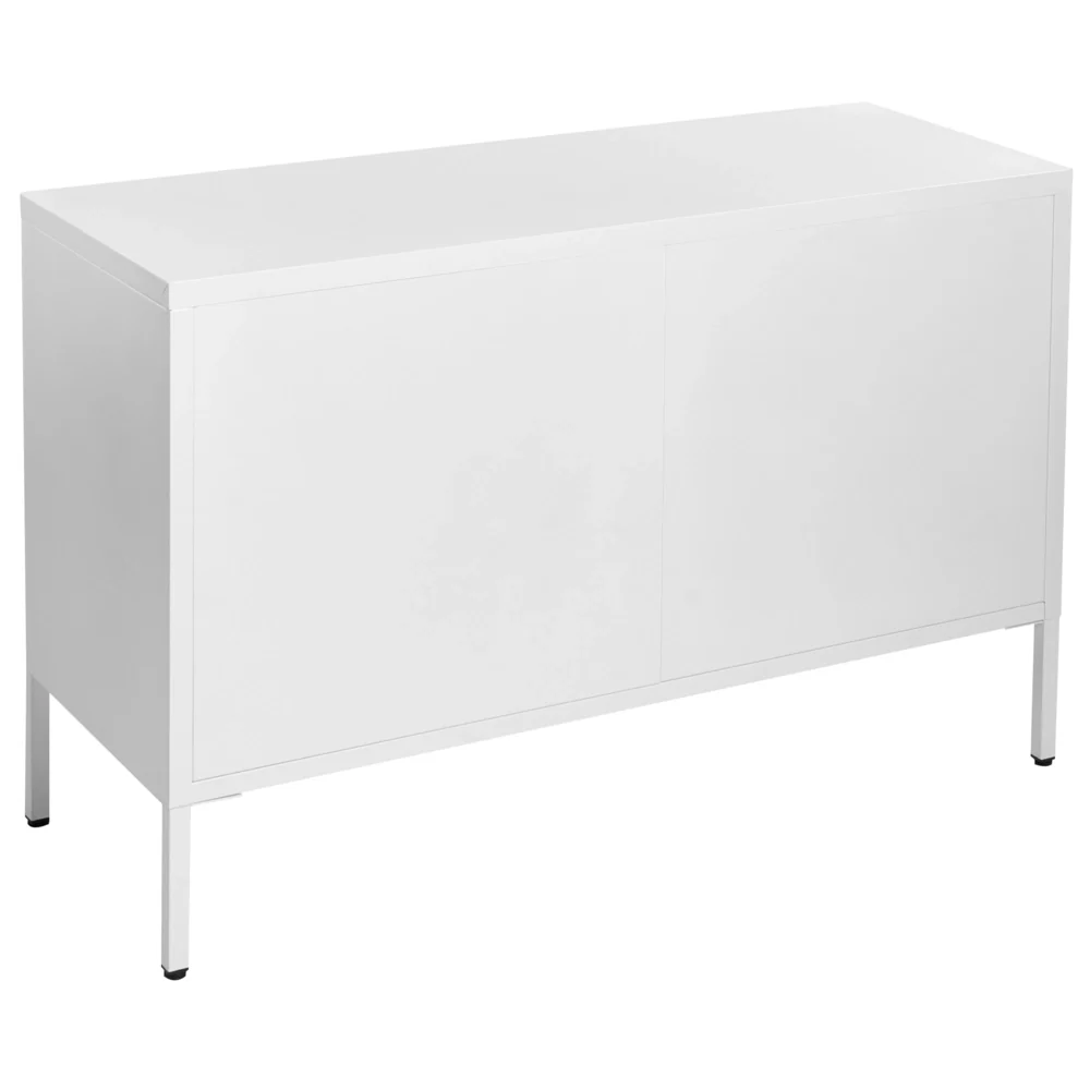 Credenza a 2 ante in acciaio bianco Mobili per ufficio a casa Ripiani per gambe Design industriale - Image 4