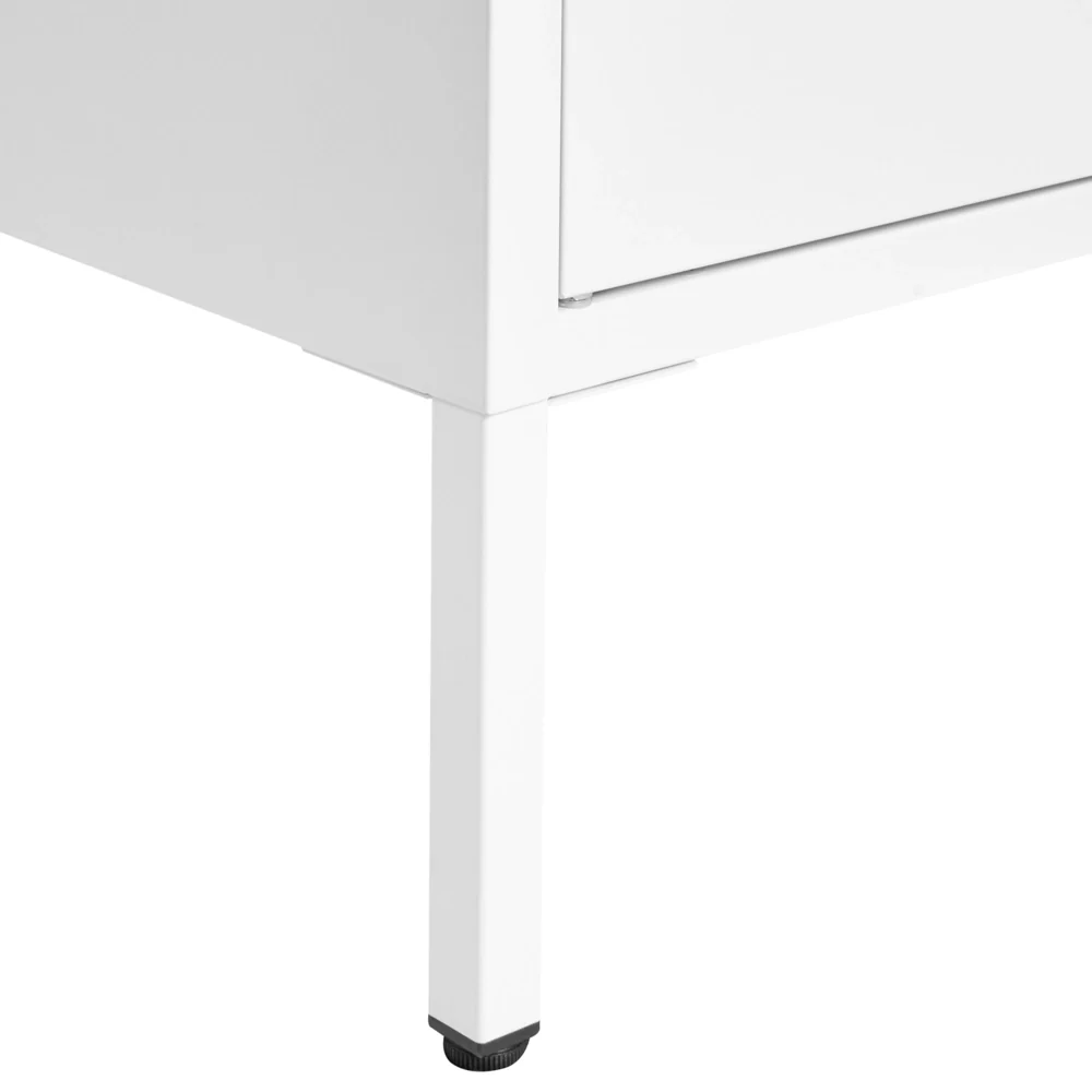 Credenza a 2 ante in acciaio bianco Mobili per ufficio a casa Ripiani per gambe Design industriale - Image 6