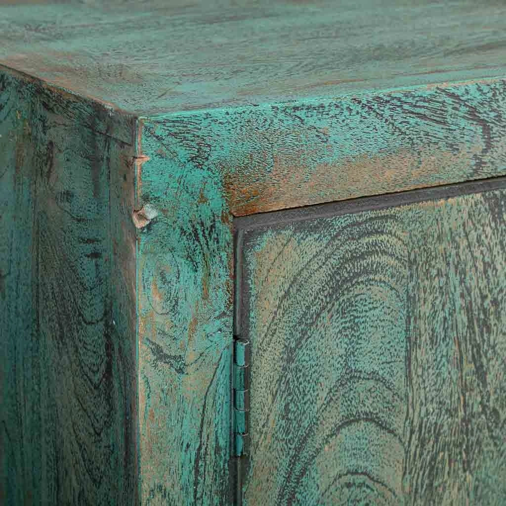 Credenza a 6 ante in legno con finitura verde anticato, cm 200x40x70h - Image 7
