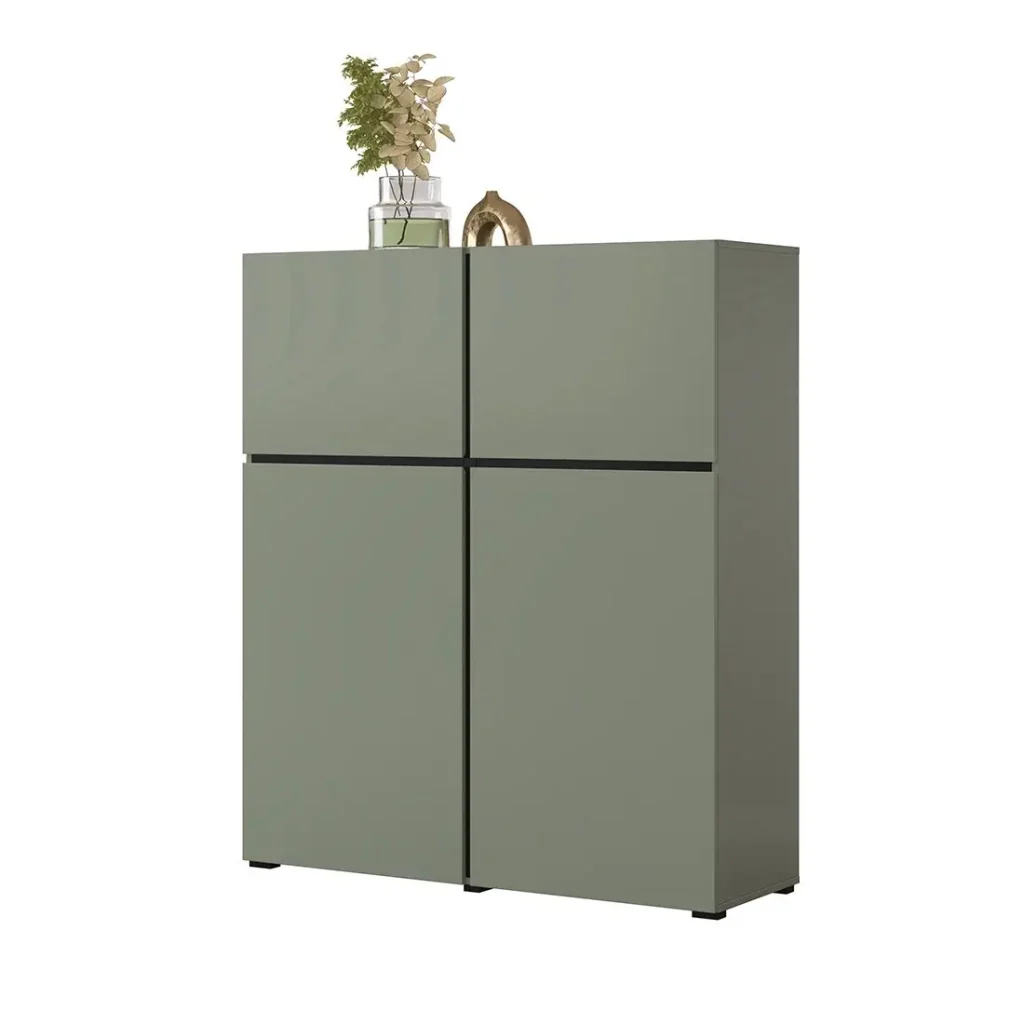 Buffet alto color verde salvia L120xH140xP40 collezione HAVANA. Credenza alta design con 4 porte.