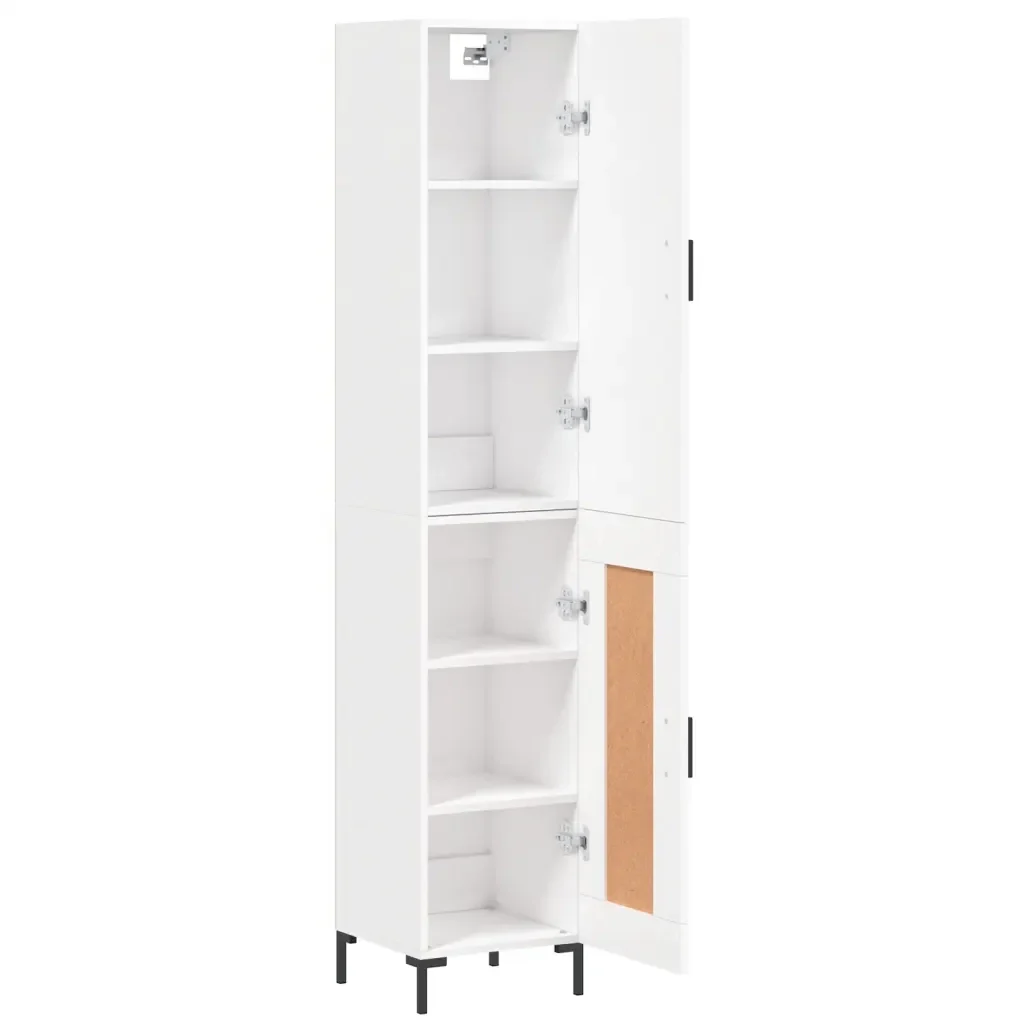 Credenza Bianca 34,5x34x180 cm in Legno Multistrato 3199105 - Image 4