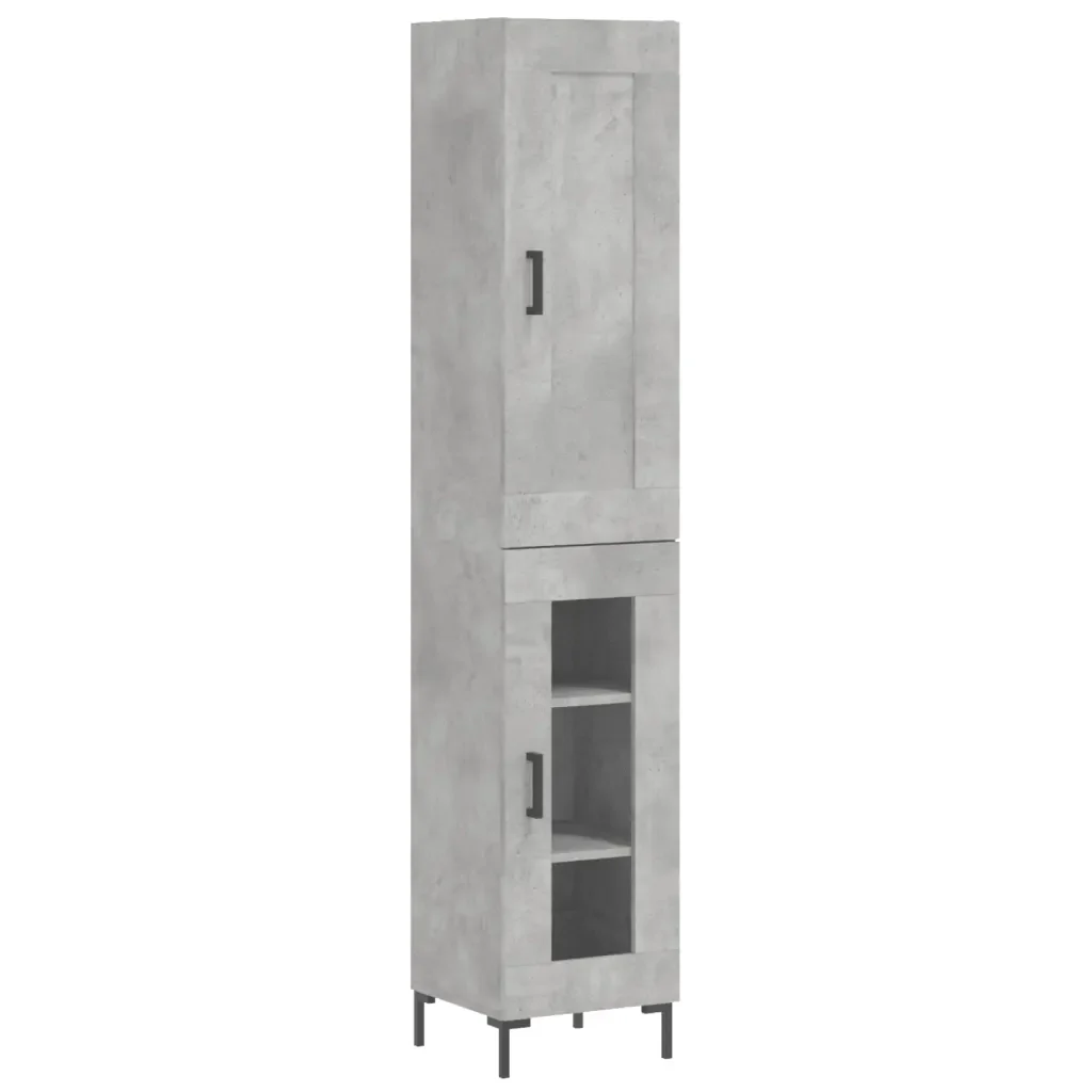 Credenza Grigio Cemento 34,5x34x180 cm in Legno Multistrato 3200389 - Image 2
