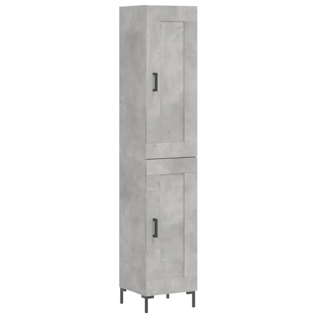 Credenza Grigio Cemento 34,5x34x180 cm in Legno Multistrato 3200453 - Image 2