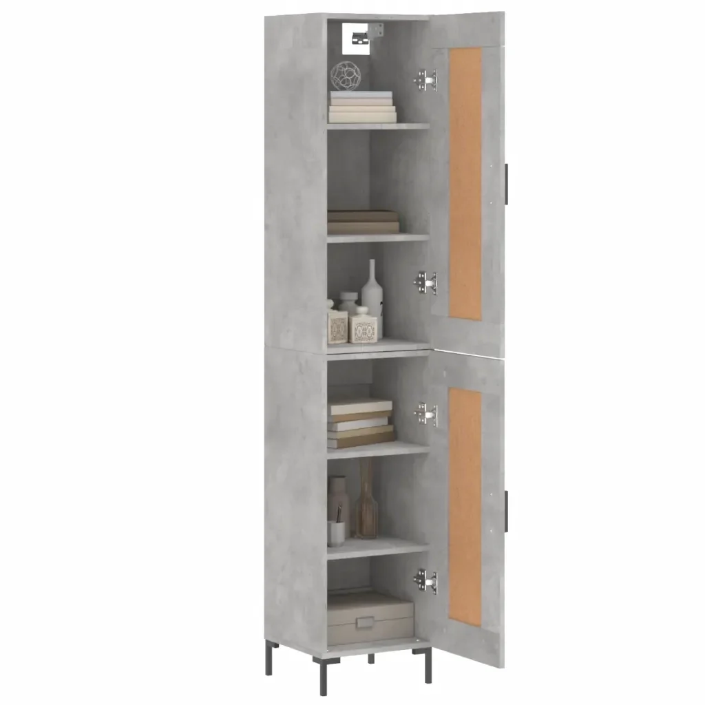 Credenza Grigio Cemento 34,5x34x180 cm in Legno Multistrato 3200453 - Image 3