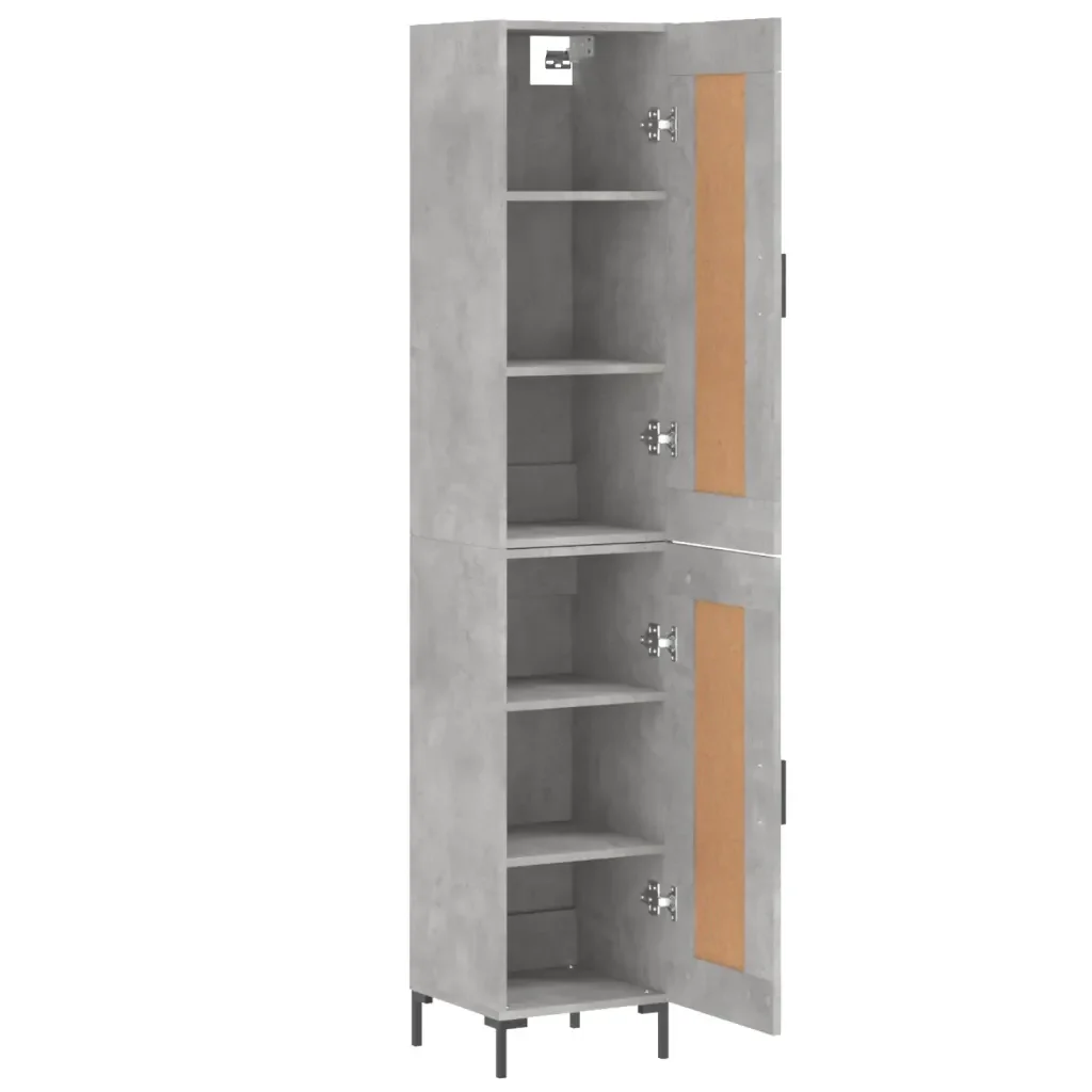 Credenza Grigio Cemento 34,5x34x180 cm in Legno Multistrato 3200453 - Image 4
