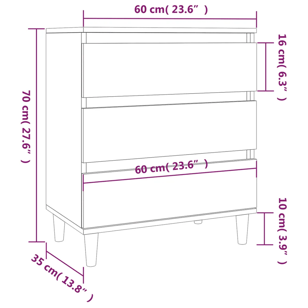 Credenza Grigio Cemento 60x35x70 cm in Legno Multistrato cod mxl 27280 - Image 10