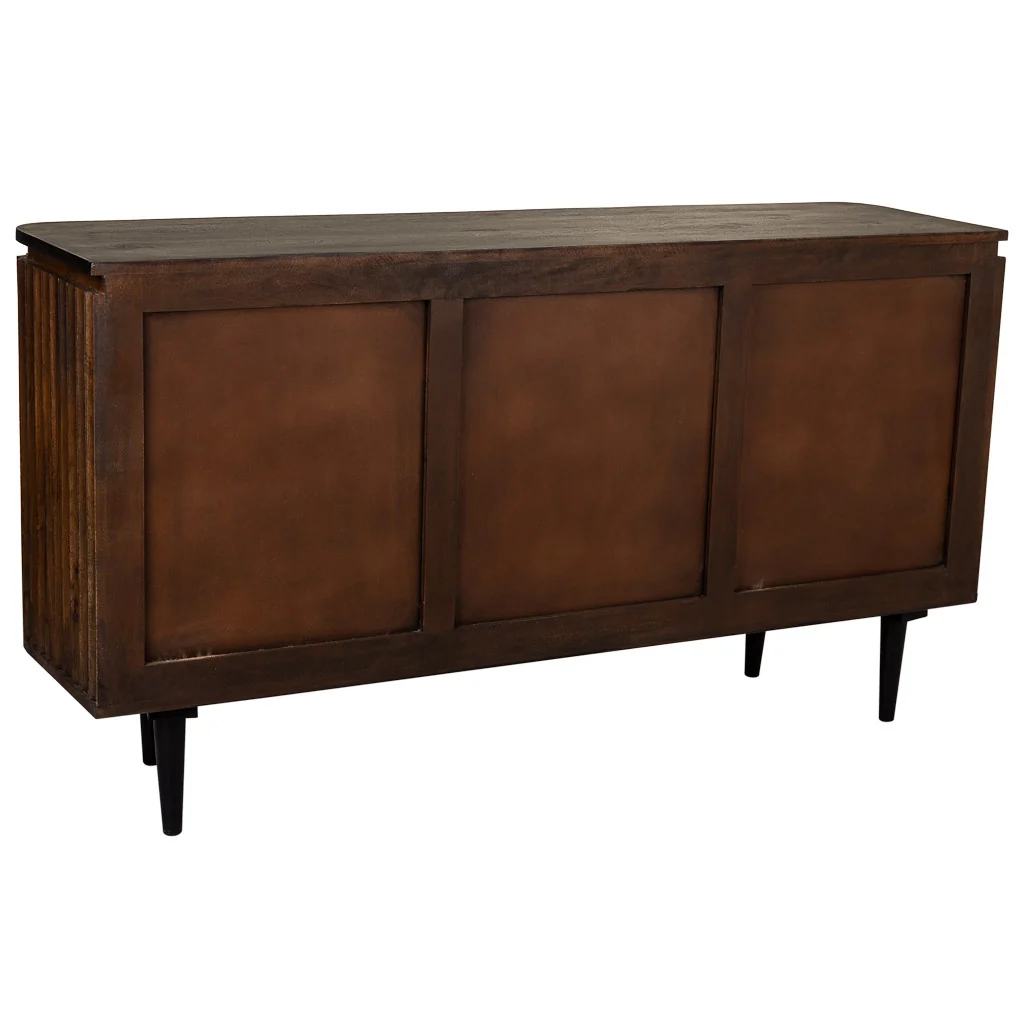Credenza in legno artigianale nero 147x40x80h cm - Image 6