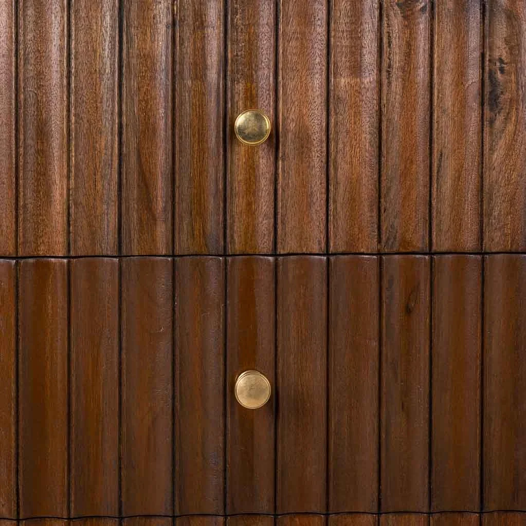 Credenza in legno artigianale nero 147x40x80h cm - Image 9