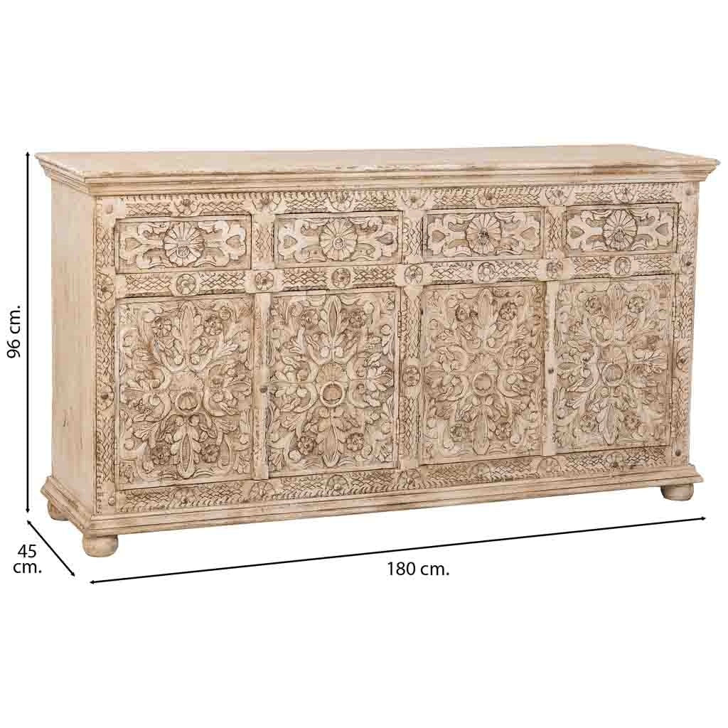 Credenza in legno beige 180x45x96 - Image 3