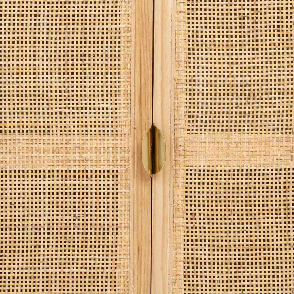 Credenza in legno e rattan marrone 180x40x82h cm - Image 8