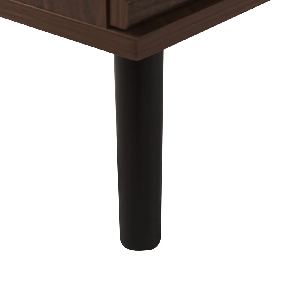 Credenza in legno scuro finitura 80 x 40 x 80 cm armadio con ante scorrevoli rustiche - Image 7