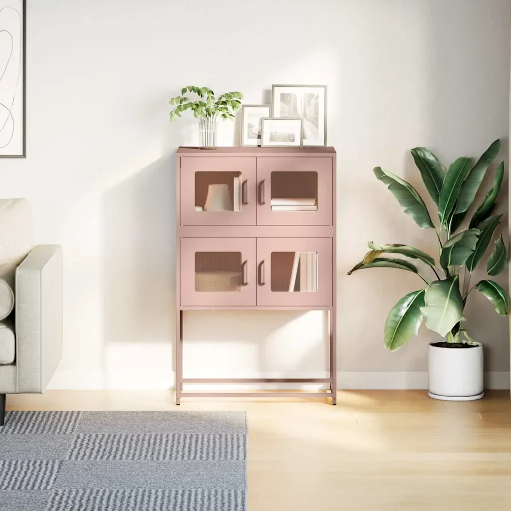 Credenza Rosa 68x39x107 cm in Acciaio 853345 - Image 4