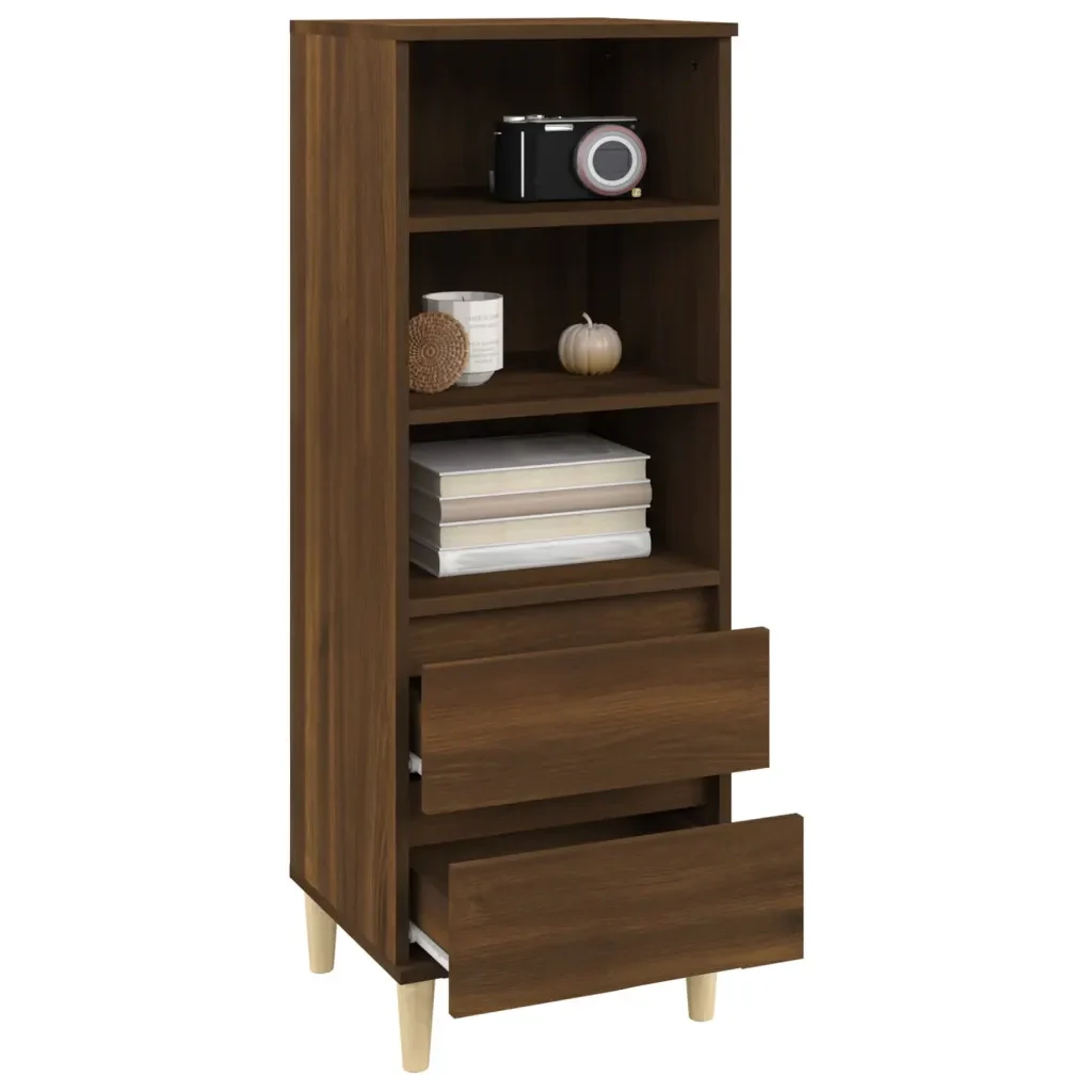 Credenza Rovere Marrone 40x36x110 cm in Legno Multistrato 821243 - Image 7