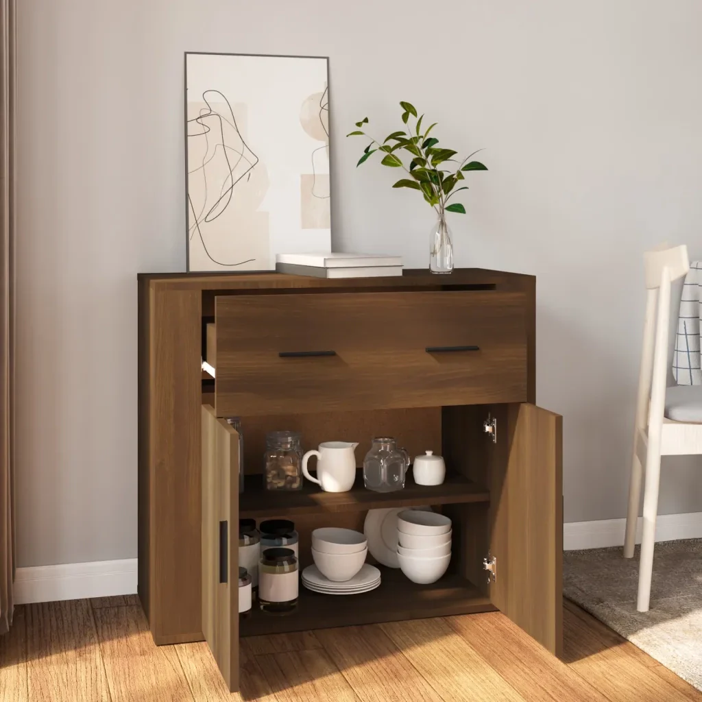 Credenza Rovere Marrone 80x33x70 cm in Legno Multistrato - Image 6