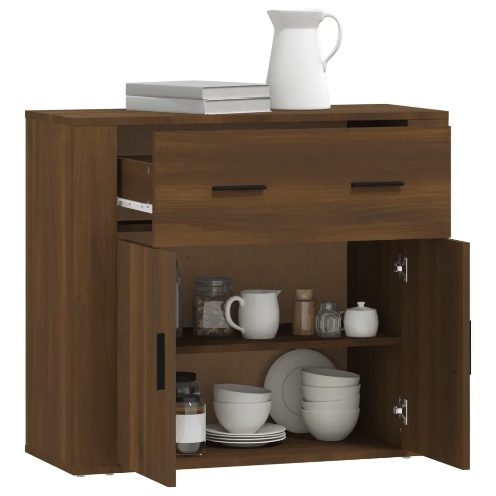 Credenza Rovere Marrone 80x33x70 cm in Legno Multistrato - Image 7