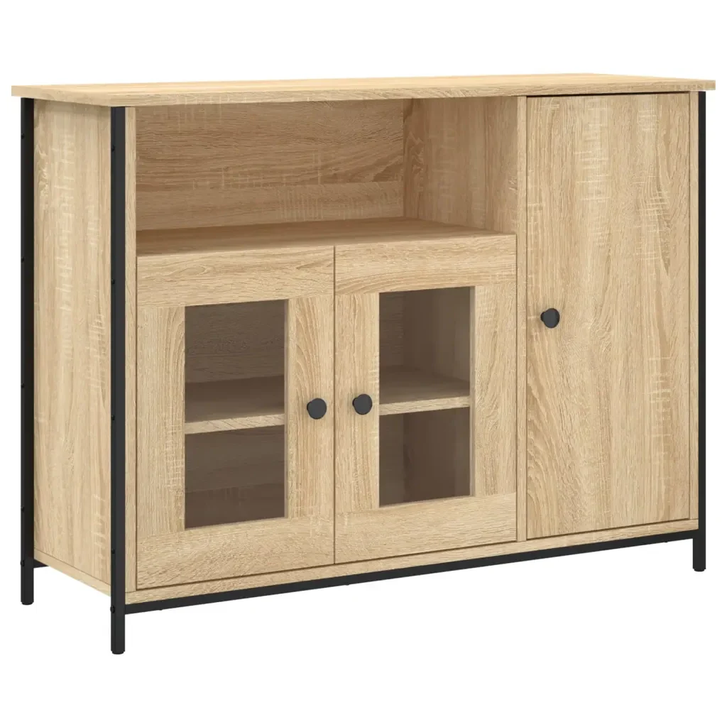 Credenza Rovere Sonoma 100x35x75 cm in Legno Multistrato 835510 - Image 2