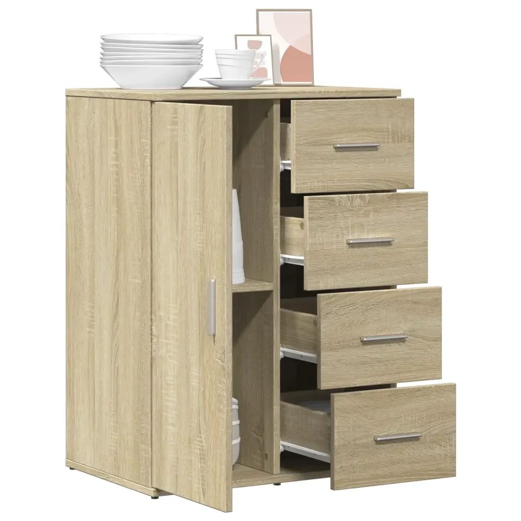 Credenza Rovere Sonoma 59x39x80 cm in Legno Multistrato 840536 - Image 4