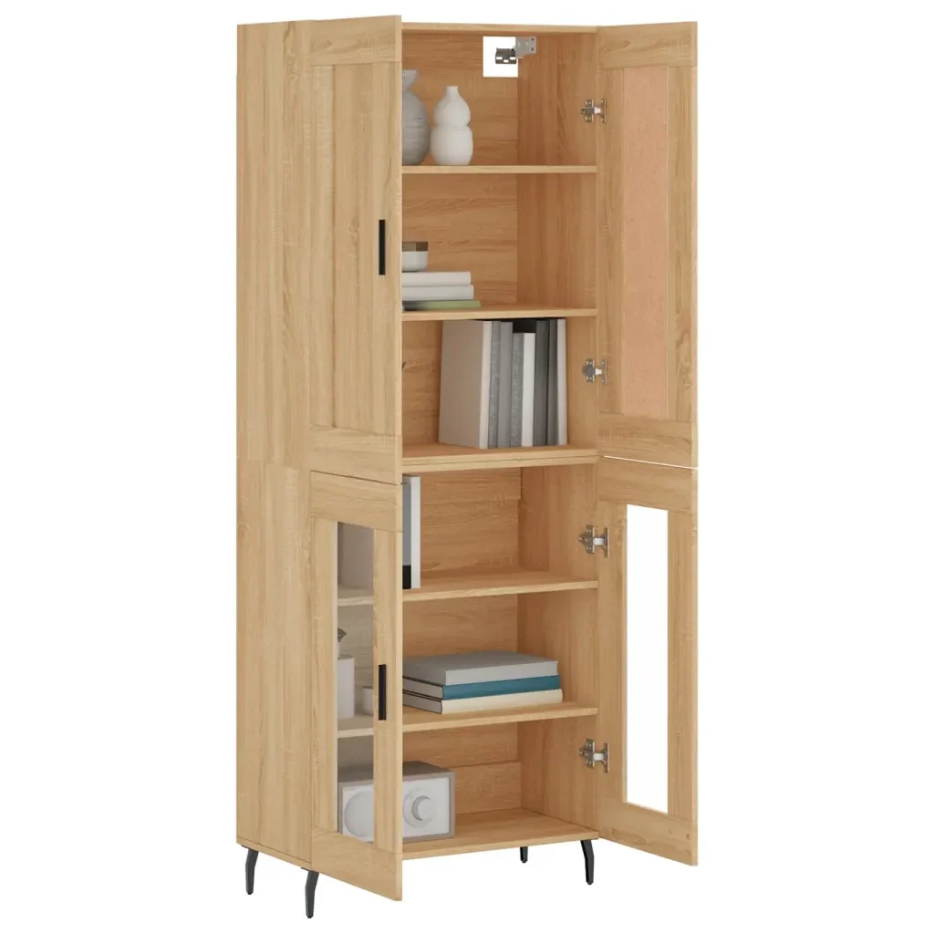 Credenza Rovere Sonoma 69,5x34x180 cm in Legno Multistrato 3199636 - Image 3