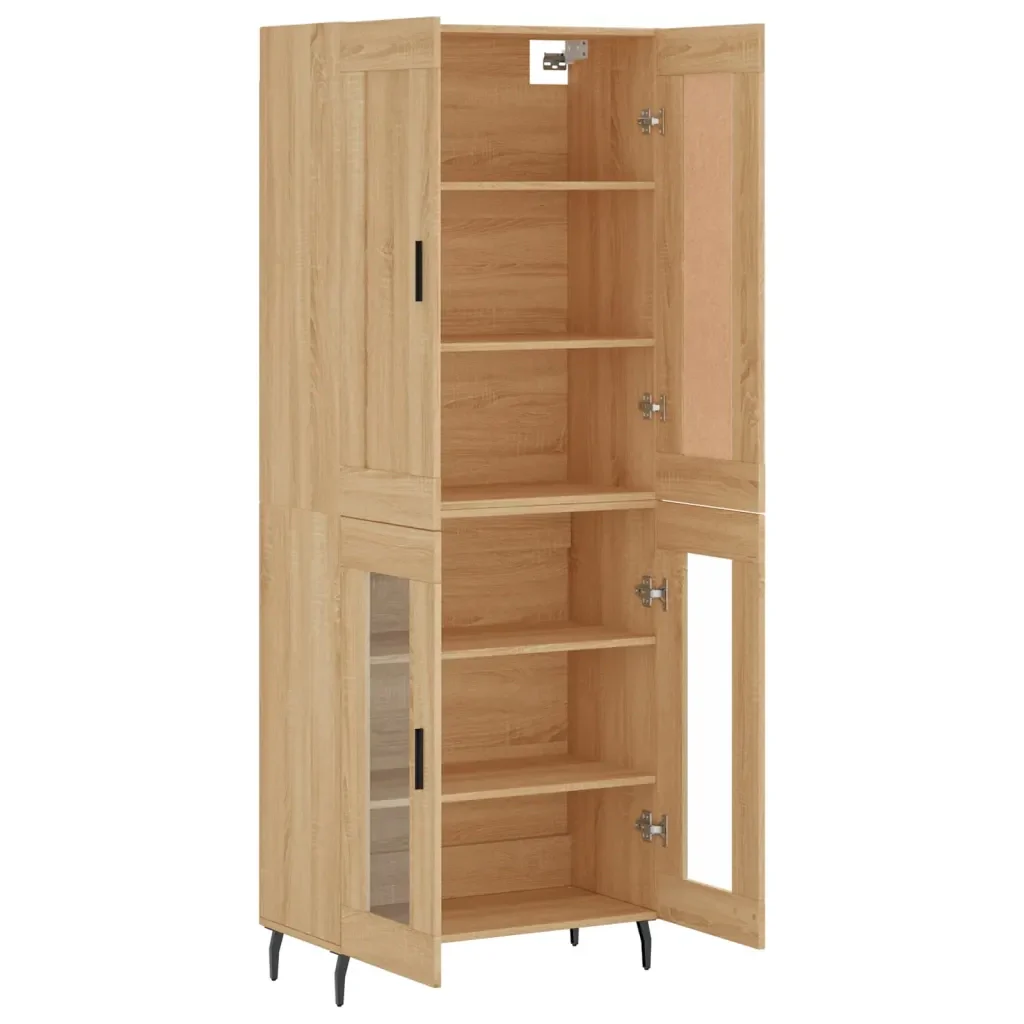Credenza Rovere Sonoma 69,5x34x180 cm in Legno Multistrato 3199636 - Image 4