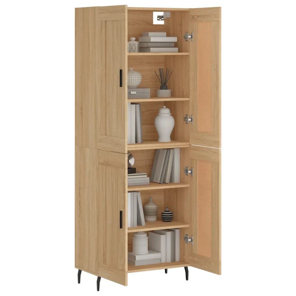 Credenza Rovere Sonoma 69,5x34x180 cm in Legno Multistrato 3199700 - Image 3
