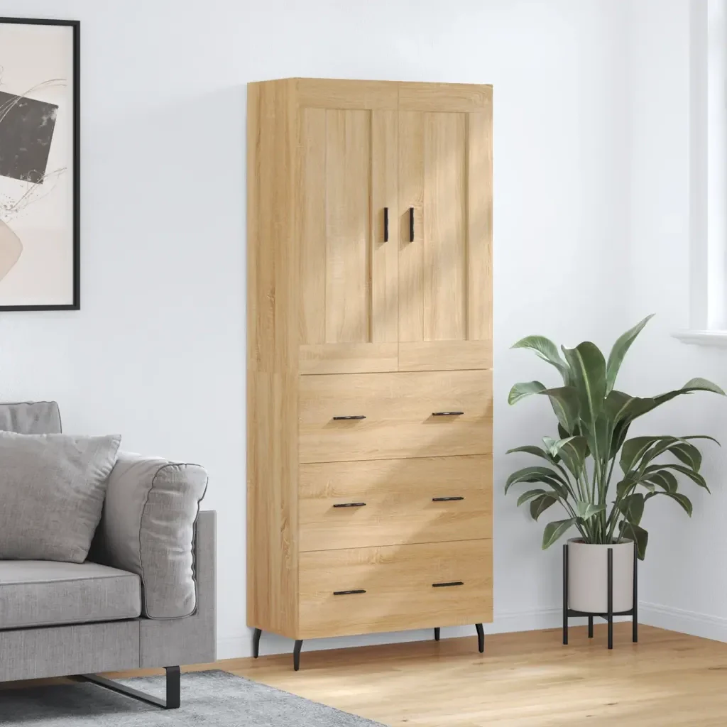 Credenza Rovere Sonoma 69,5x34x180 cm in Legno Multistrato 3199764