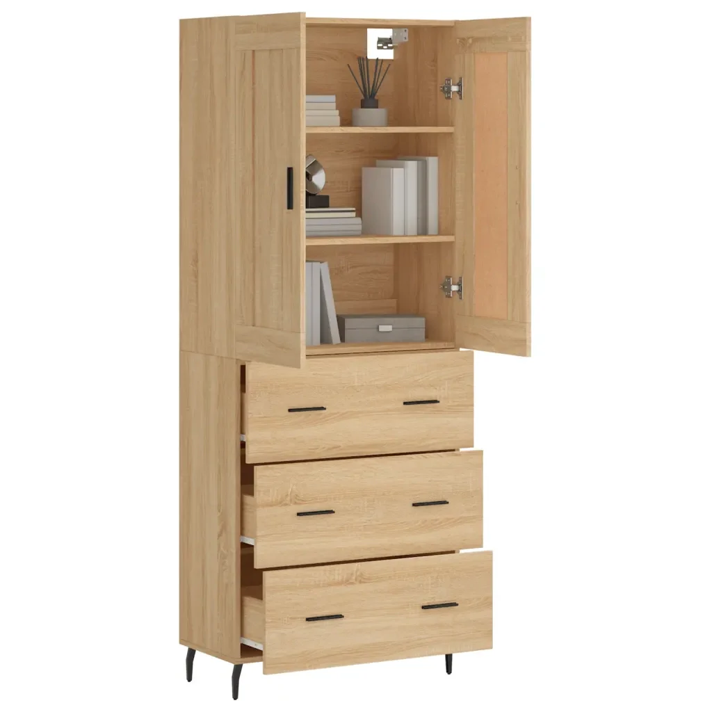 Credenza Rovere Sonoma 69,5x34x180 cm in Legno Multistrato 3199764 - Image 3
