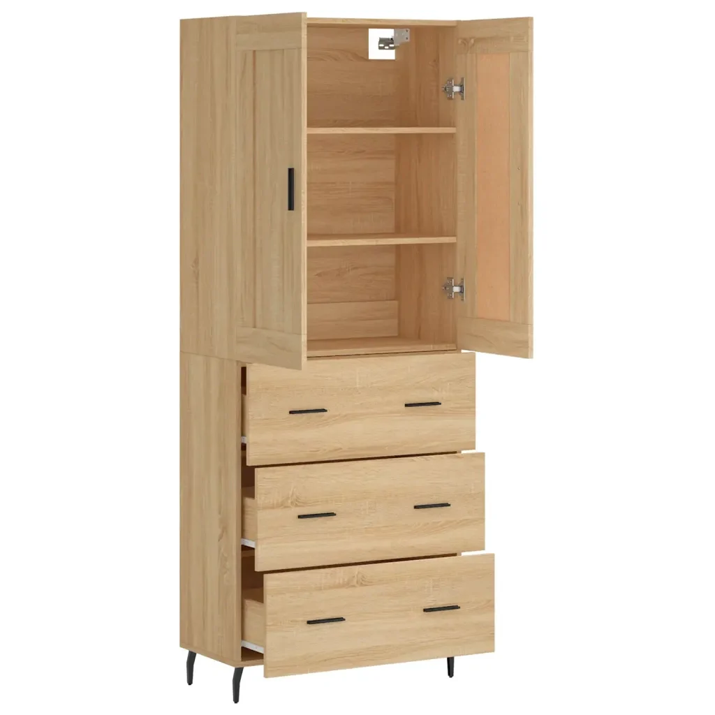 Credenza Rovere Sonoma 69,5x34x180 cm in Legno Multistrato 3199764 - Image 4