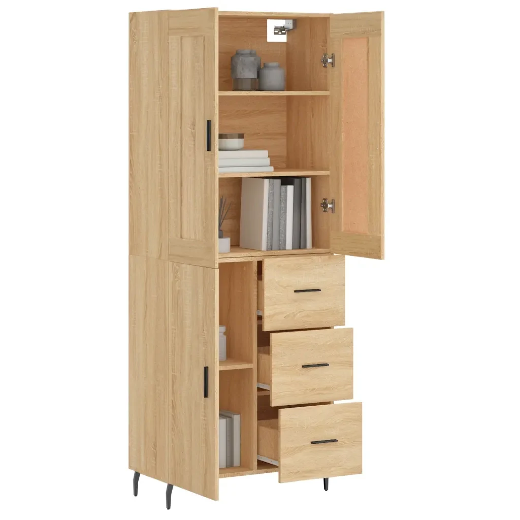 Credenza Rovere Sonoma 69,5x34x180 cm in Legno Multistrato 3199828 - Image 3