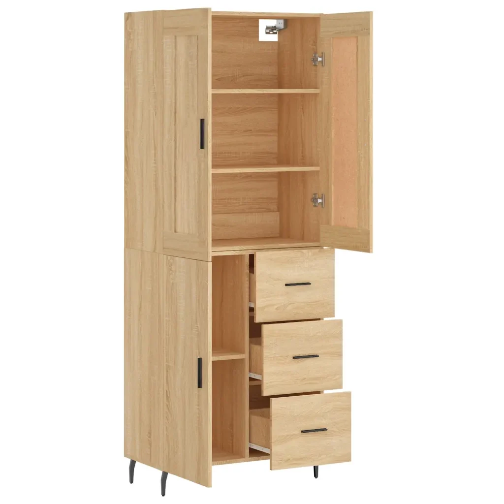 Credenza Rovere Sonoma 69,5x34x180 cm in Legno Multistrato 3199828 - Image 4