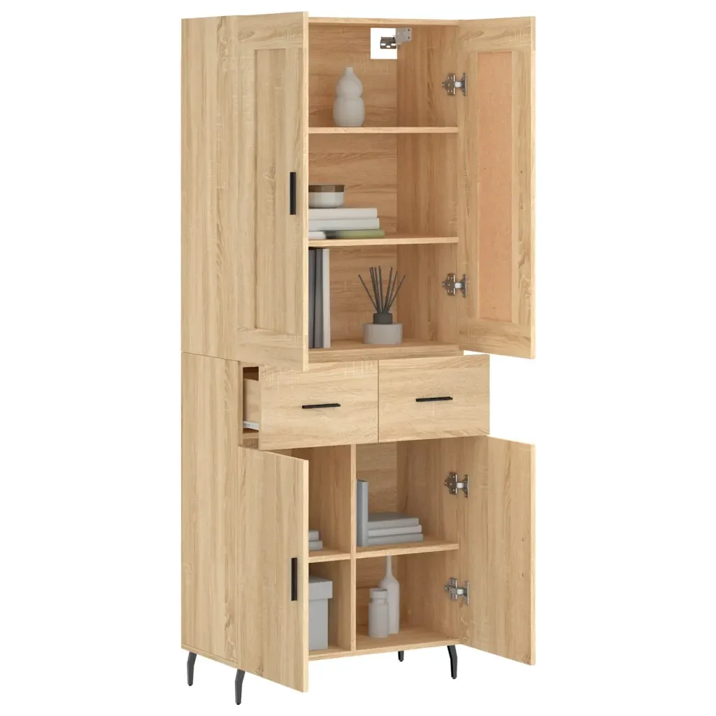 Credenza Rovere Sonoma 69,5x34x180 cm in Legno Multistrato 3199892 - Image 3