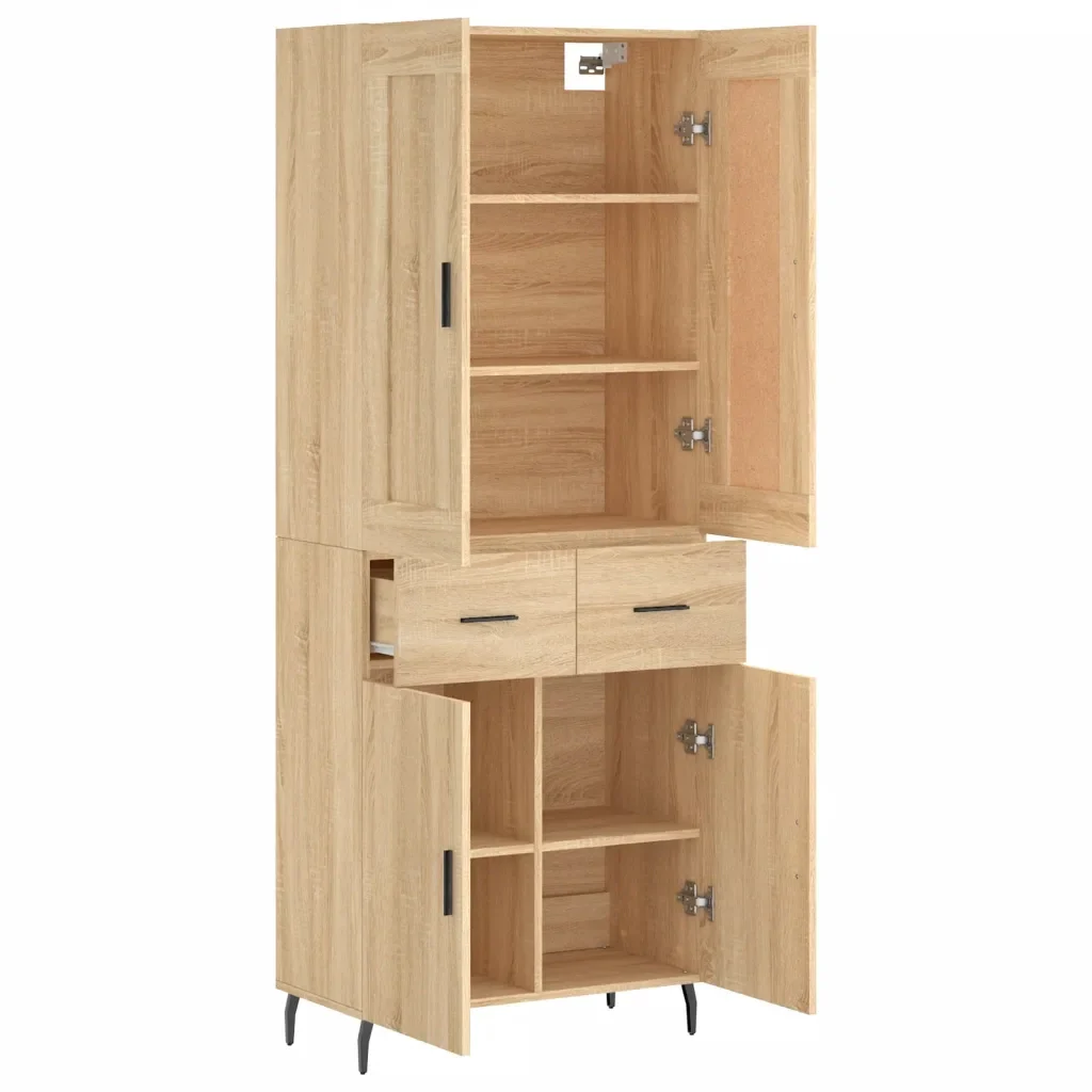 Credenza Rovere Sonoma 69,5x34x180 cm in Legno Multistrato 3199892 - Image 4