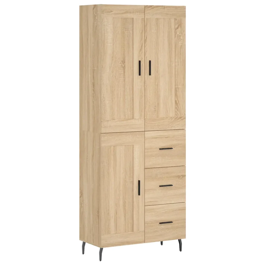 Credenza Rovere Sonoma 69,5x34x180 cm in Legno Multistrato 3200020 - Image 2